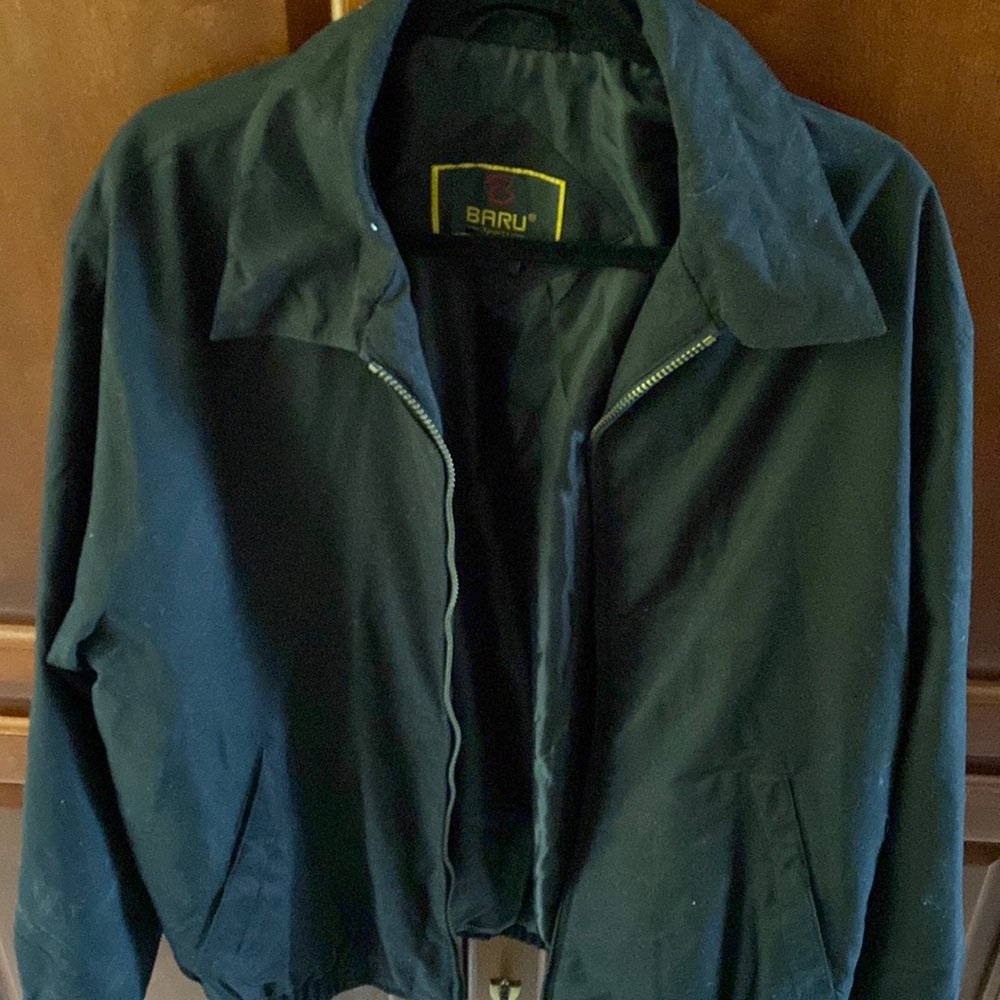 Lined lightweight wind breaker jacket black